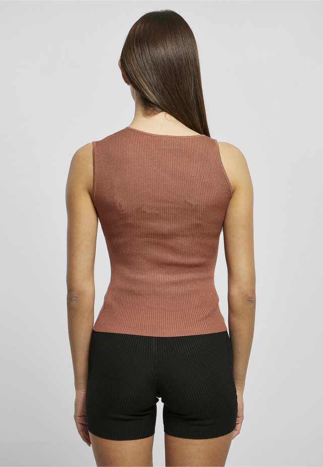 URBAN CLASSICS Tanktop »Urban Classics Damen Ladies Rib Knit Asymmetric Top« 1 Stk.