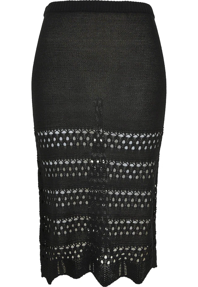 URBAN CLASSICS Maxirock »Urban Classics Damen Ladies 3/4 Crochet Knit Skirt« 1 Stk.