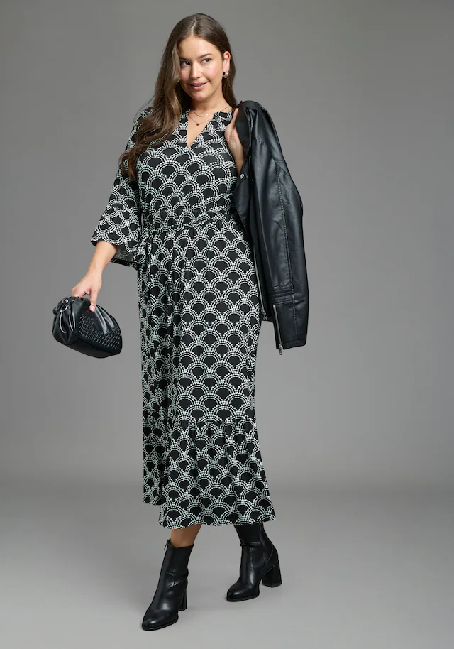 Laura Scott CURVE Maxikleid »Große Größen« Maxikleid knöchellang, aus elastischer Viskosemischung