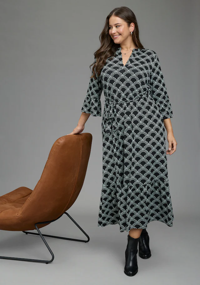 Laura Scott CURVE Maxikleid »Große Größen« Maxikleid knöchellang, aus elastischer Viskosemischung