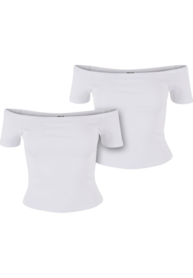 URBAN CLASSICS T-Shirt »Urban Classics Ladies Organic Off Shoulder Rib Tee 2-Pack« 1