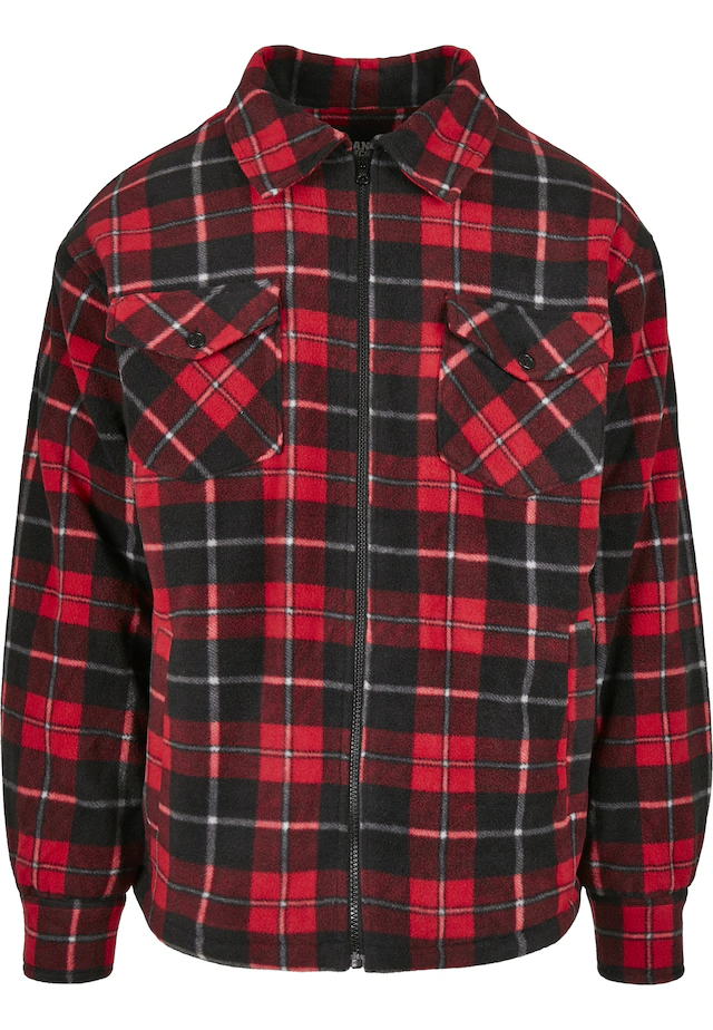 URBAN CLASSICS Allwetterjacke »Urban Classics Herren Plaid Teddy Lined Shirt Jacket« 1 Stk. tlg. ohne Kapuze