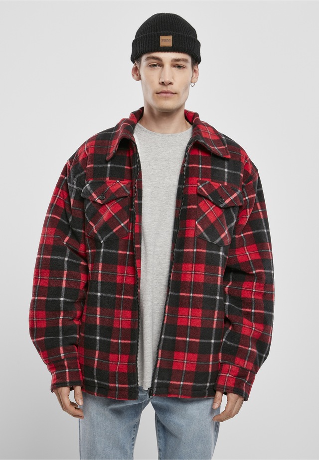URBAN CLASSICS Allwetterjacke »Urban Classics Herren Plaid Teddy Lined Shirt Jacket« 1 Stk. tlg. ohne Kapuze