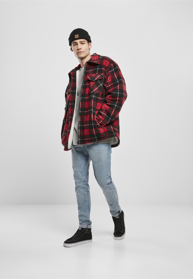 URBAN CLASSICS Allwetterjacke »Urban Classics Herren Plaid Teddy Lined Shirt Jacket« 1 Stk. tlg. ohne Kapuze
