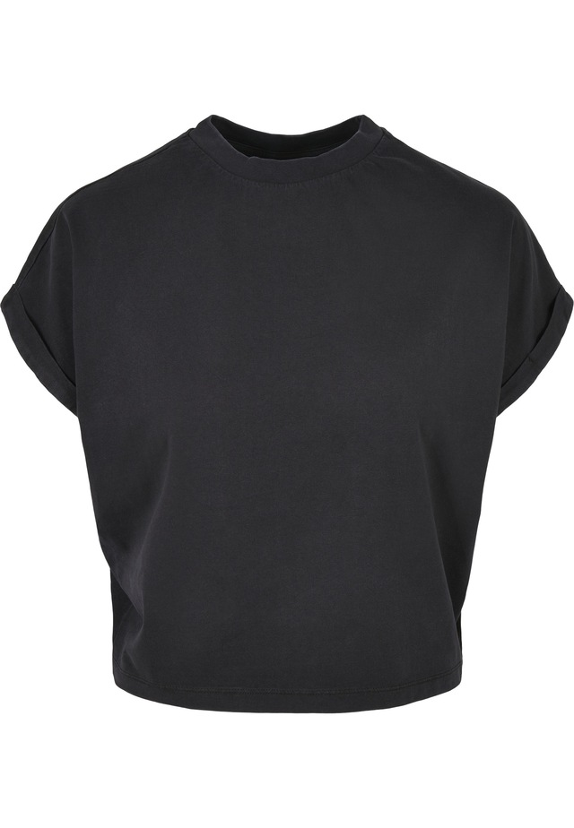 URBAN CLASSICS T-Shirt »Urban Classics Damen Ladies Short Pigment Dye Cut On Sleeve Tee« 1 Stk.
