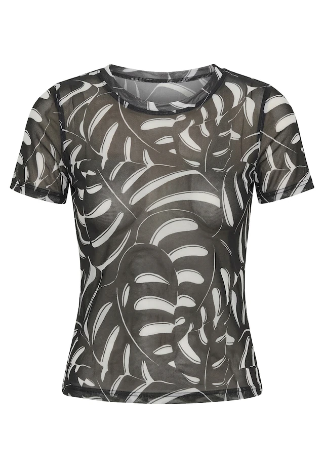 URBAN CLASSICS T-Shirt »Urban Classics Damen Ladies AOP Mesh Tee« 1 Stk.