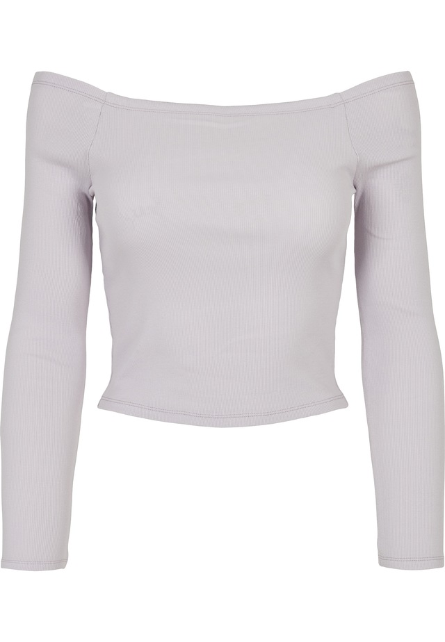 URBAN CLASSICS Langarmshirt »Urban Classics Damen Ladies Off Shoulder Rib Longsleeve« 1