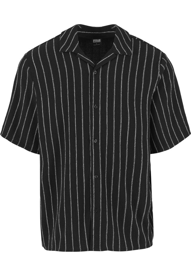 URBAN CLASSICS Langarmhemd »Urban Classics Striped Crinkle Resort Shirt« 1