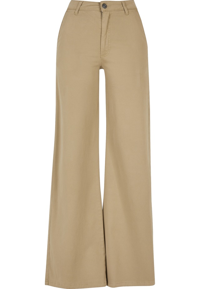 URBAN CLASSICS Chinohose »Urban Classics Damen Ladies High Waist Wide Leg Chino Pants«