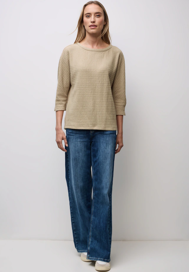 STREET ONE 3/4-Arm-Shirt aus softem Materialmix