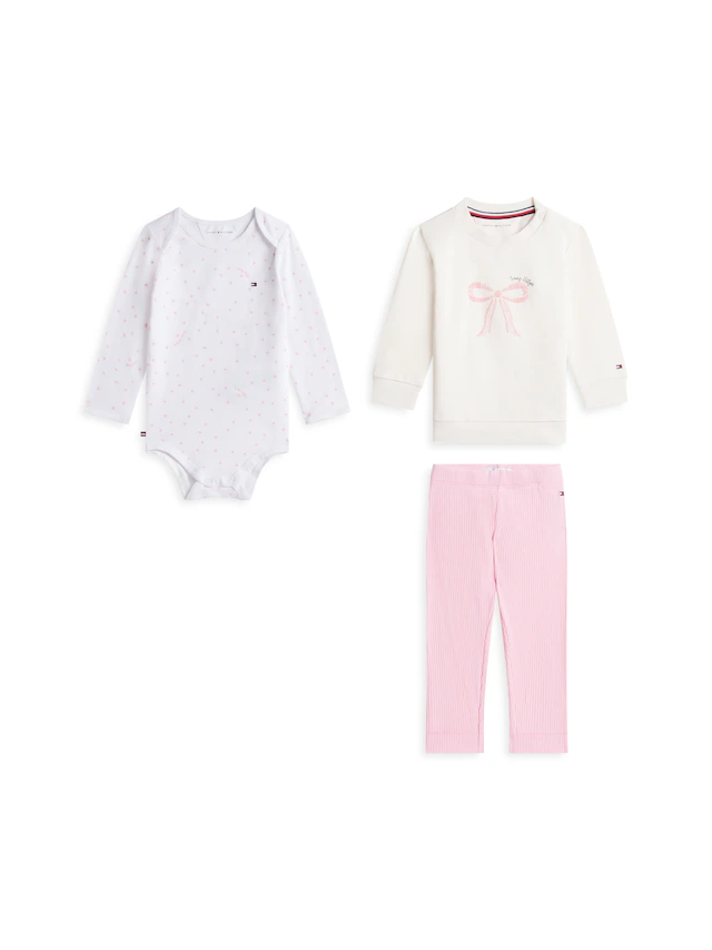 Tommy Hilfiger Neugeborenen-Geschenkset Set, 3 Shirt, Body & Jerseyhose für Babys
