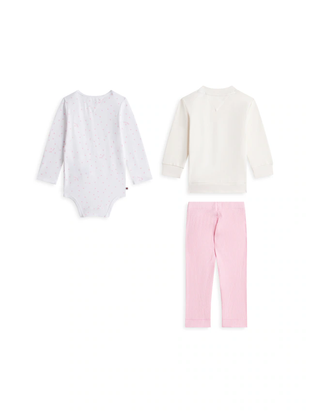 Tommy Hilfiger Neugeborenen-Geschenkset Set, 3 Shirt, Body & Jerseyhose für Babys