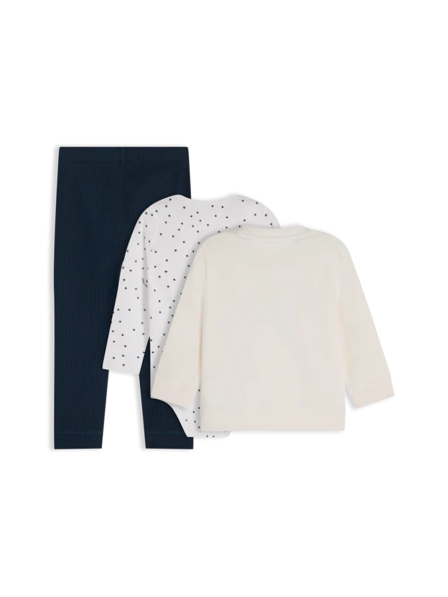 Tommy Hilfiger Neugeborenen-Geschenkset Set, 3 Shirt, Body & Jerseyhose für Babys