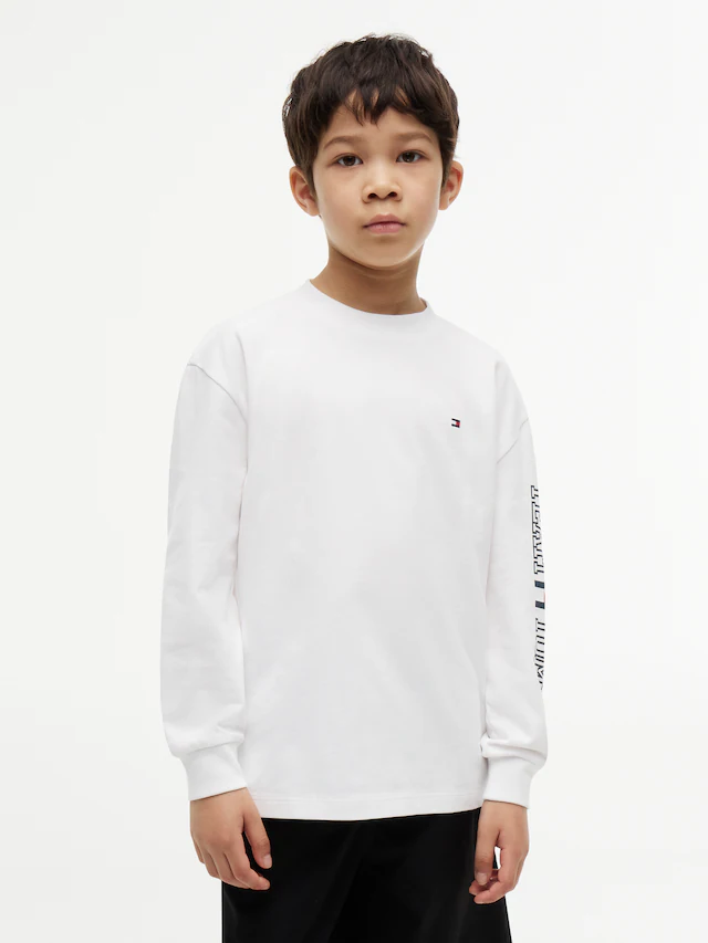 Tommy Hilfiger Langarmshirt Regular Fit, Kinder bis 16 Jahre, Druck auf einem Arm