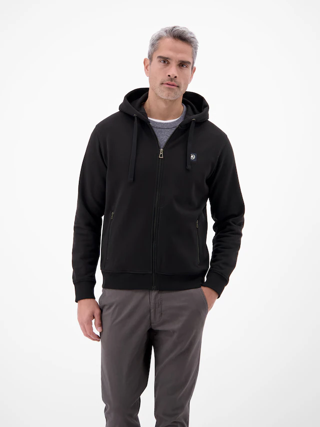 LERROS Sweatjacke »Hoodie Sweat-Jacke« Kapuzensweatjacke mit Tunnelzug und seitlichen Reißverschlusstaschen