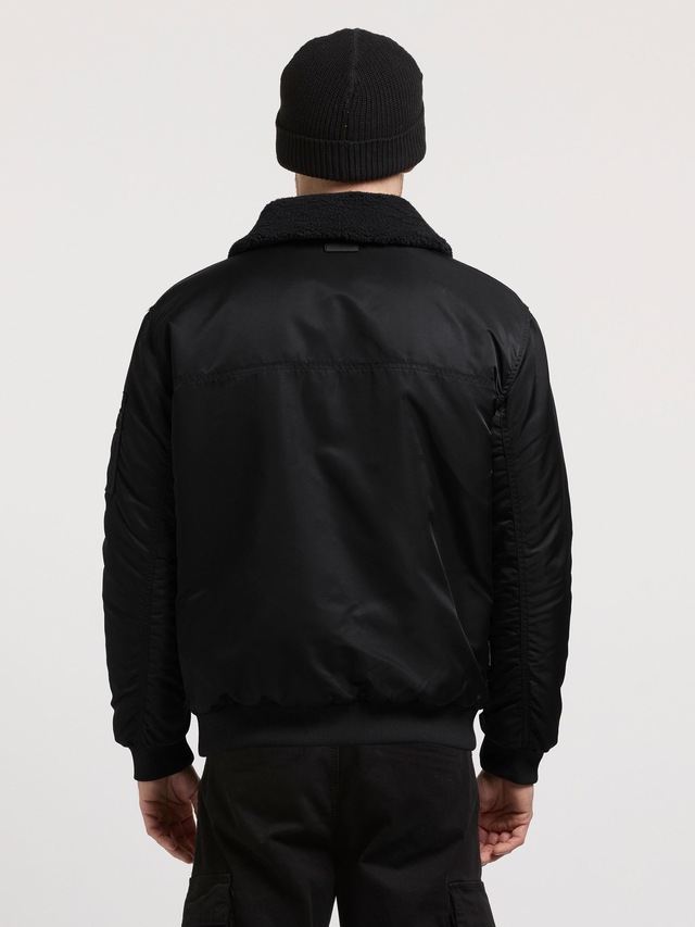 khujo Bomberjacke »Ground« ohne Kapuze Weite Herren Winterjacke mit abnehmbarem Kunstpelz-Besatz