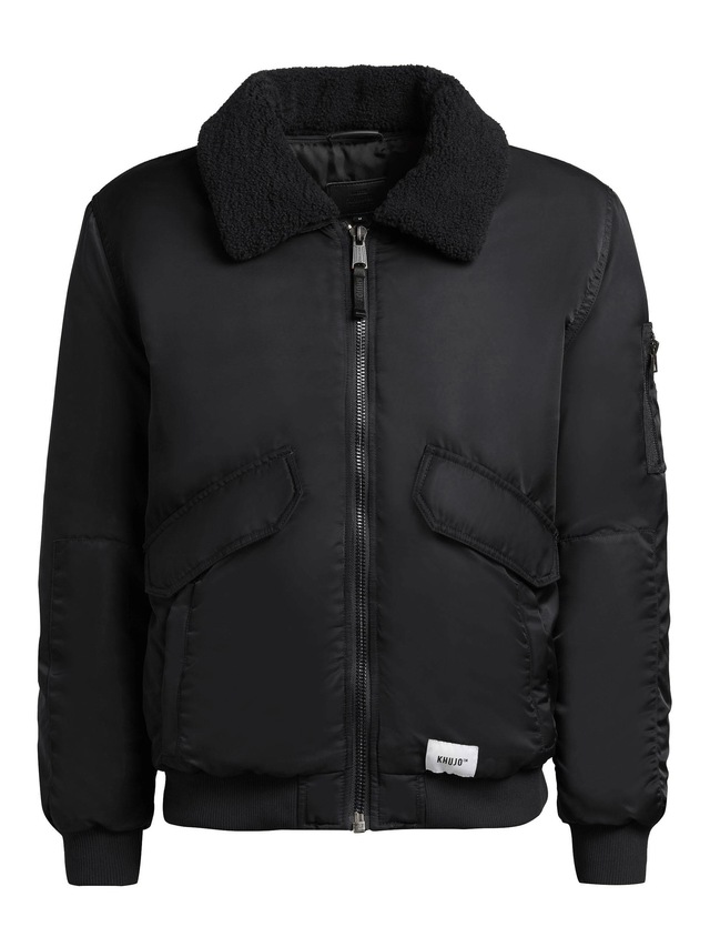 khujo Bomberjacke »Ground« ohne Kapuze Weite Herren Winterjacke mit abnehmbarem Kunstpelz-Besatz