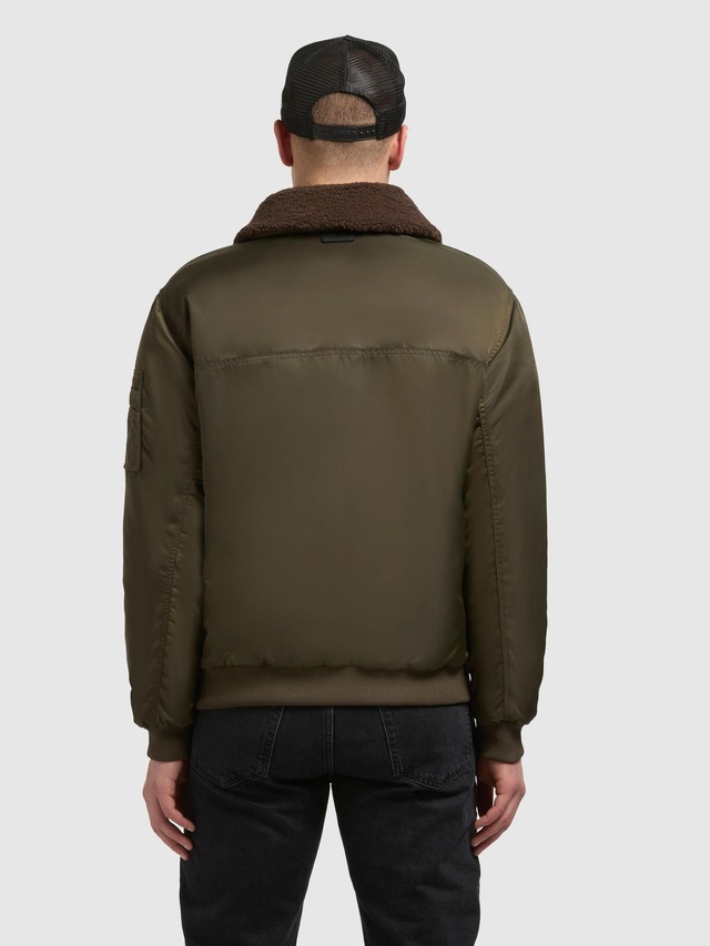 khujo Bomberjacke »Ground« ohne Kapuze Weite Herren Winterjacke mit abnehmbarem Kunstpelz-Besatz