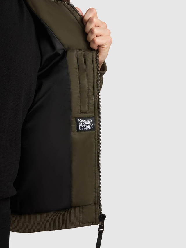 khujo Bomberjacke »Ground« ohne Kapuze Weite Herren Winterjacke mit abnehmbarem Kunstpelz-Besatz