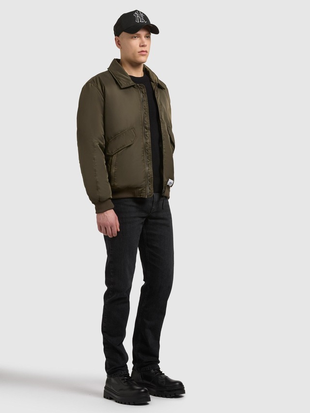 khujo Bomberjacke »Ground« ohne Kapuze Weite Herren Winterjacke mit abnehmbarem Kunstpelz-Besatz