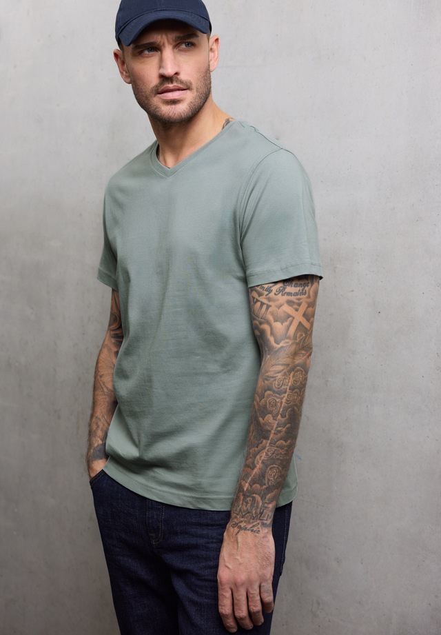 STREET ONE MEN T-Shirt mit V-Ausschnitt