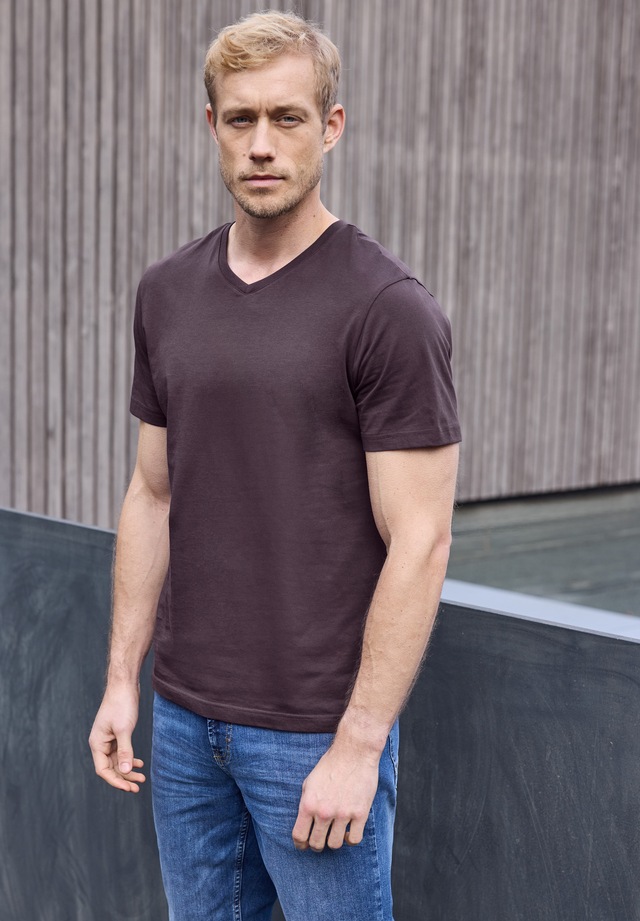 STREET ONE MEN T-Shirt mit V-Ausschnitt