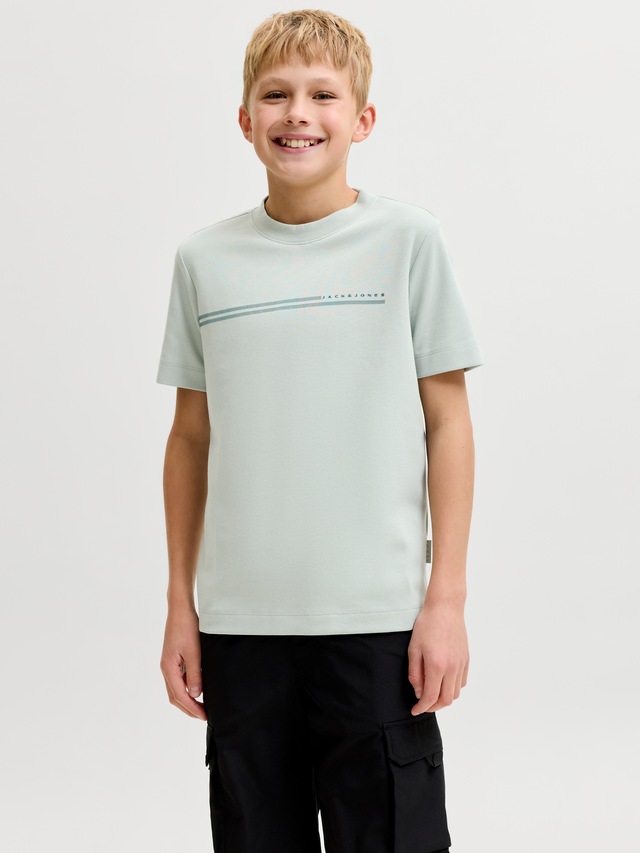 Jack & Jones Junior T-Shirt »JCOFUSION CHEST BRAND TEE SS CN JNR« Materialmix, regular Fit, Kurzarm