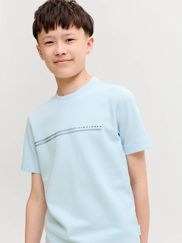 Jack & Jones Junior T-Shirt »JCOFUSION CHEST BRAND TEE SS CN JNR« Materialmix, regular Fit, Kurzarm