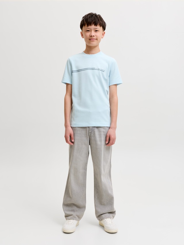 Jack & Jones Junior T-Shirt »JCOFUSION CHEST BRAND TEE SS CN JNR« Materialmix, regular Fit, Kurzarm