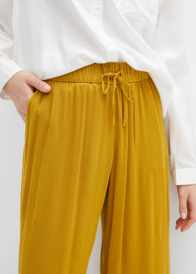 bonprix Schlupfhose aus Viskose, mit Bindeband, lockere Passform, mit Crinkle-Struktur