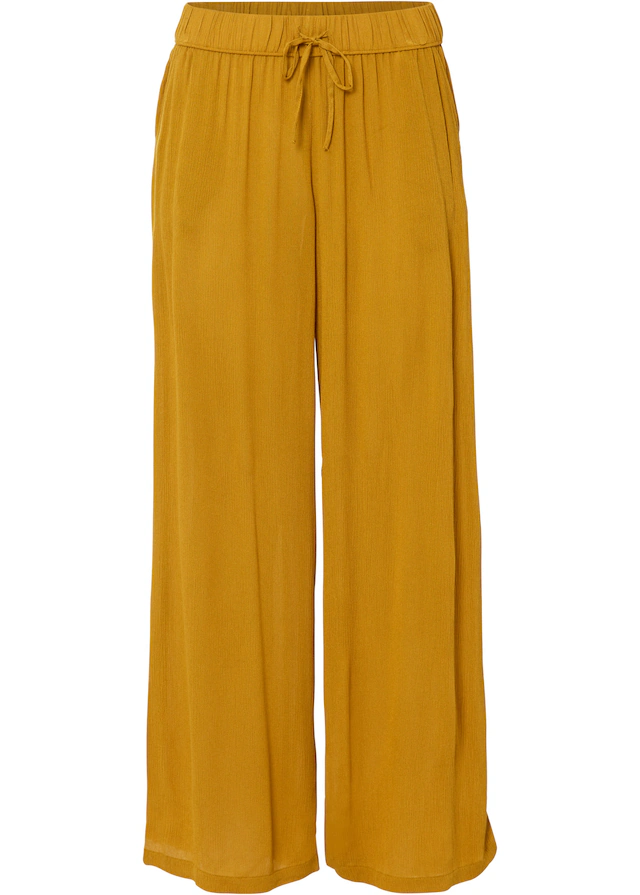 bonprix Schlupfhose aus Viskose, mit Bindeband, lockere Passform, mit Crinkle-Struktur