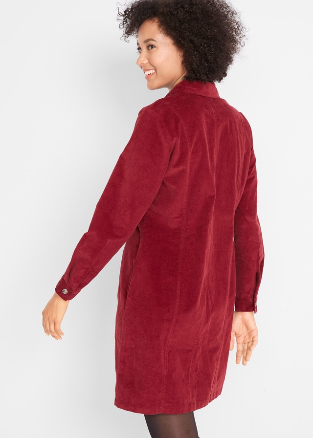 bonprix Hemdblusenkleid Brusttaschen für Alltag, aus Baumwolle und Elasthan, mit Knopfleiste