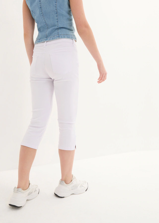 bonprix Caprijeans »Slim Fit Jeans Mid Waist, cropped« 3/4-Capri-Look, Five-Pocket Style, Regular Fit, schmale Beinform