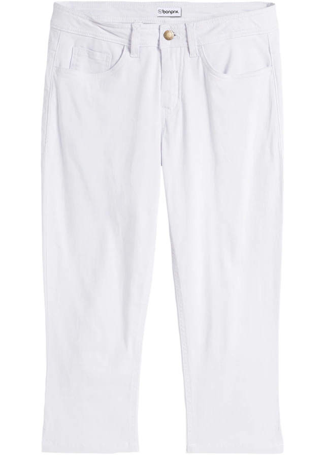 bonprix Caprijeans »Slim Fit Jeans Mid Waist, cropped« 3/4-Capri-Look, Five-Pocket Style, Regular Fit, schmale Beinform