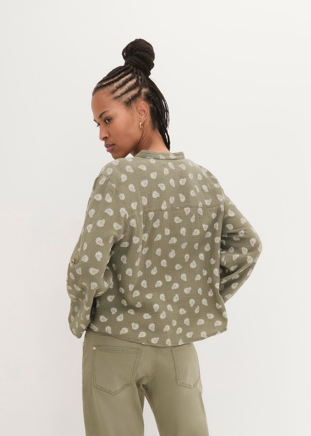bonprix Langarmbluse »Oversize-Bluse aus luftigem Musselin« Oversize-Passform, für den Alltag, aus Musselin, mit V-Ausschnitt