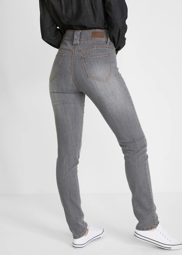 bonprix Slim-fit-Jeans »Slim-Fit-Jeans High Waist, Komfort-Stretch« Skinny fit Passform, mit Eingrifftaschen und Gesäßtaschen