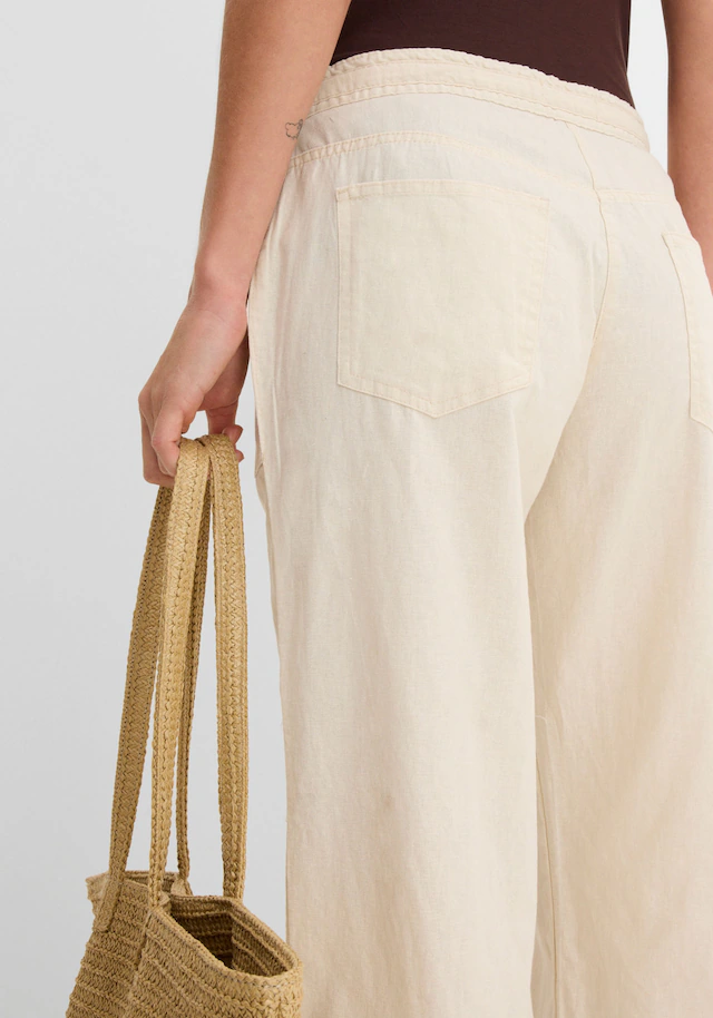bonprix Leinenhose Loose Fit, mit Kordelzugbund, mit Eingrifftaschen, mit Gesäßtaschen