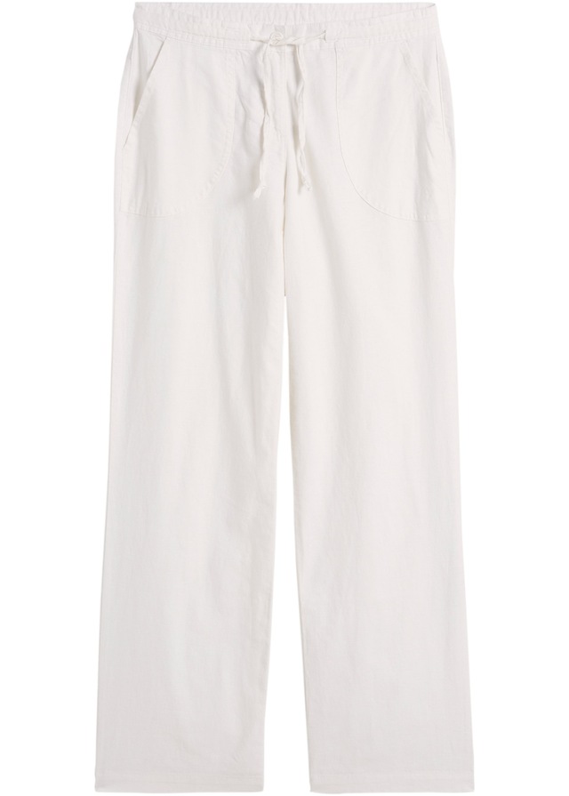 bonprix Leinenhose Loose Fit, mit Kordelzugbund, mit Eingrifftaschen, mit Gesäßtaschen