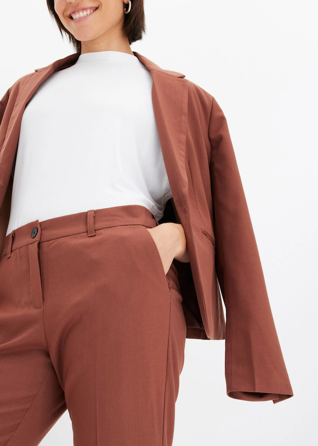 bonprix Anzughose Slim fit Passform, mit Stretchanteil, mit Bügelfalte