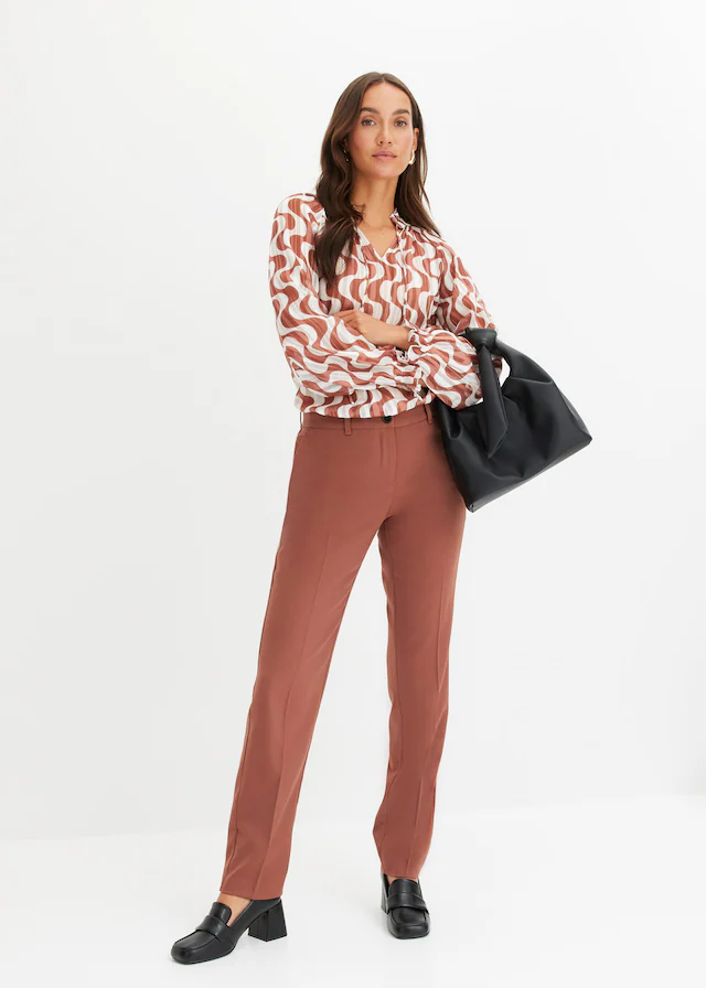 bonprix Anzughose Slim fit Passform, mit Stretchanteil, mit Bügelfalte