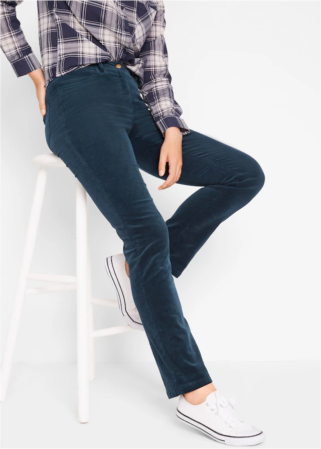 bonprix Cordhose »Stretch-Cordhose, Straight« aus Stretch-Material, Slim Fit, mit Eingrifftaschen