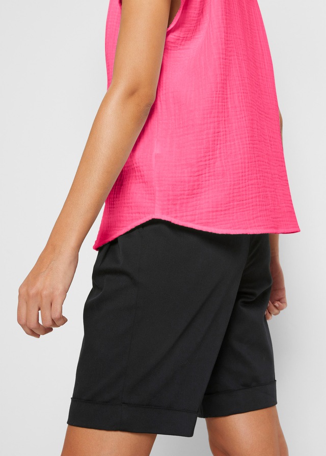 bonprix Shirtbluse »Musselin-Blusentop aus reiner Baumwolle« Oversize-Passform, mit V-Ausschnitt, aus Baumwolle