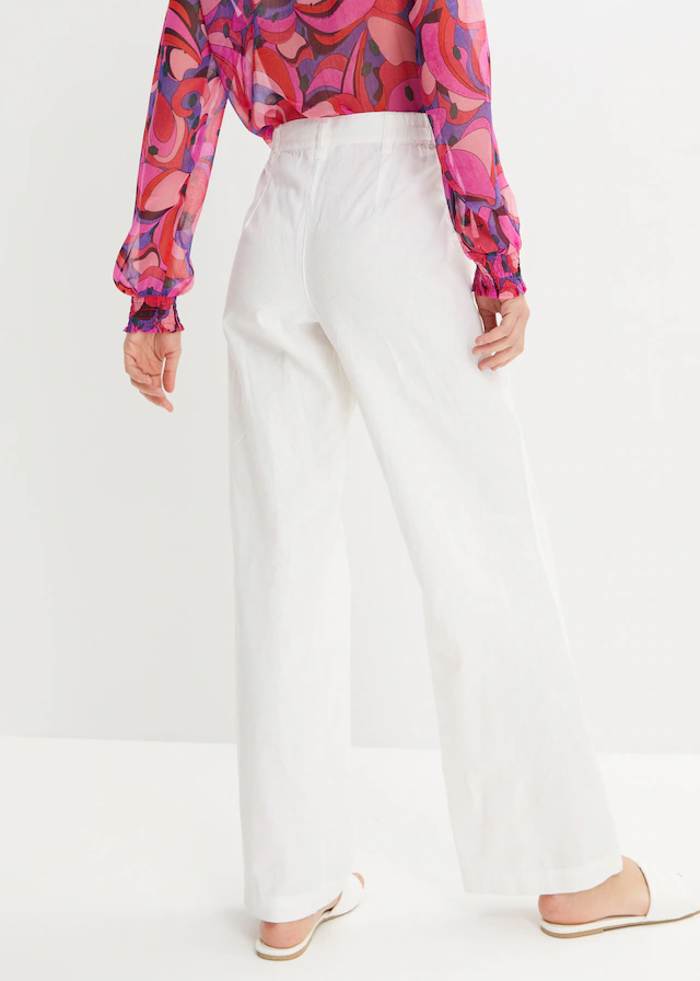 bonprix Leinenhose aus Leinen-Baumwoll-Mix, Loose Fit, komfortable Leibhöhe