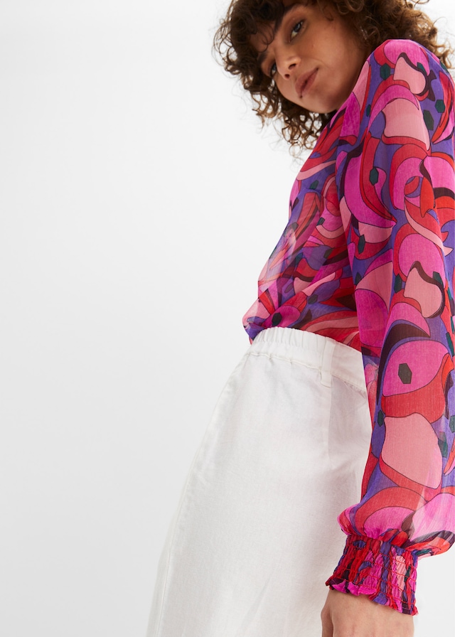 bonprix Leinenhose aus Leinen-Baumwoll-Mix, Loose Fit, komfortable Leibhöhe
