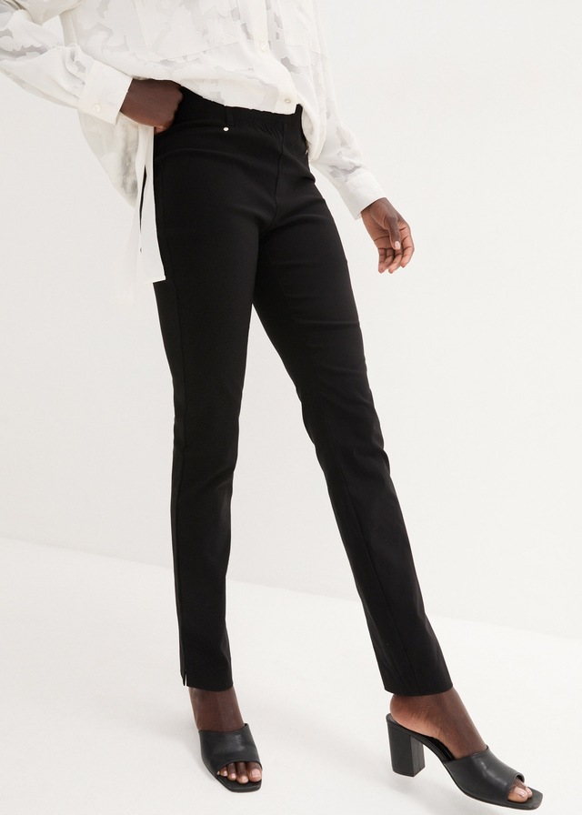 bonprix »Stretch-Hose in Schlupfform« aus Viskose, Slim Fit Passform, Schlupfform mit Gürtelschlaufen