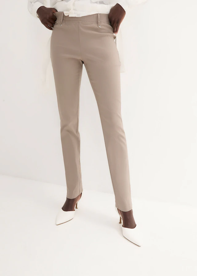 bonprix »Stretch-Hose in Schlupfform« aus Viskose, Slim Fit Passform, Schlupfform mit Gürtelschlaufen
