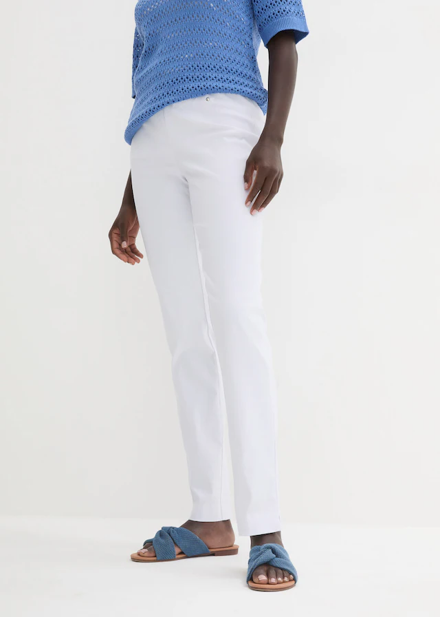 bonprix »Stretch-Hose in Schlupfform« aus Viskose, Slim Fit Passform, Schlupfform mit Gürtelschlaufen