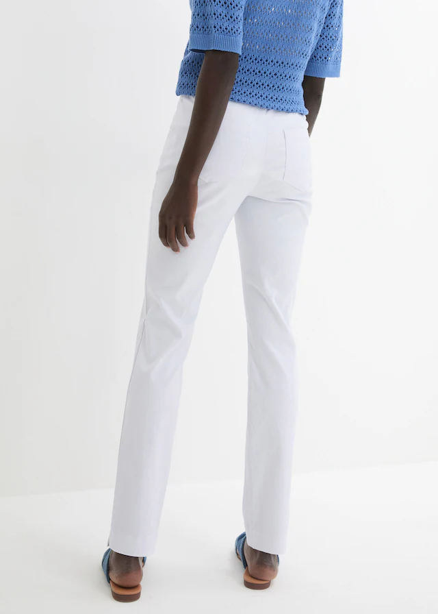bonprix »Stretch-Hose in Schlupfform« aus Viskose, Slim Fit Passform, Schlupfform mit Gürtelschlaufen