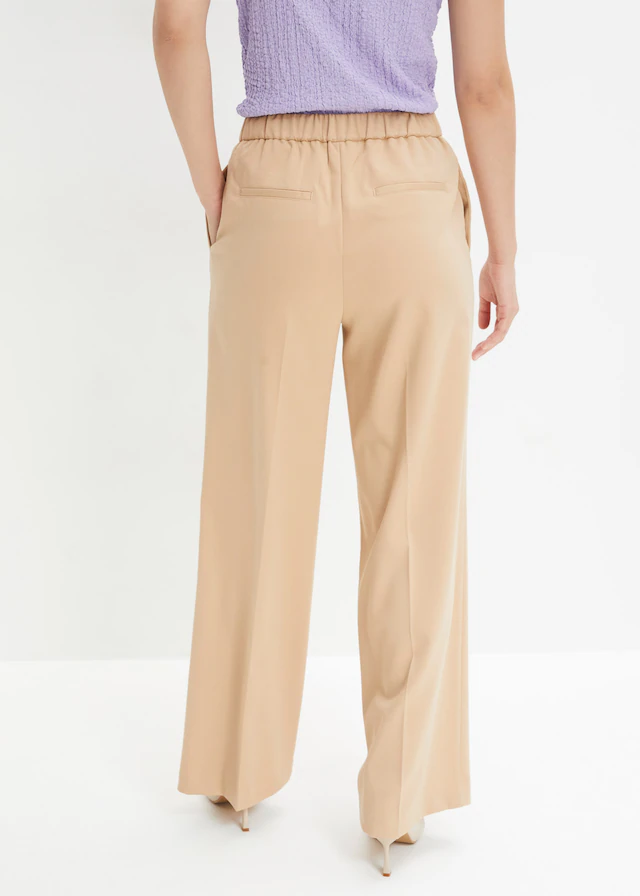 bonprix Bundfaltenhose »Bundfaltenhose« aus Polyester, Viskose und Elasthan, Loose Fit, festlicher Stil