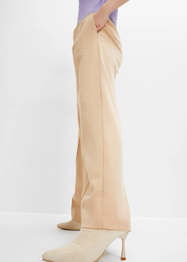 bonprix Bundfaltenhose »Bundfaltenhose« aus Polyester, Viskose und Elasthan, Loose Fit, festlicher Stil